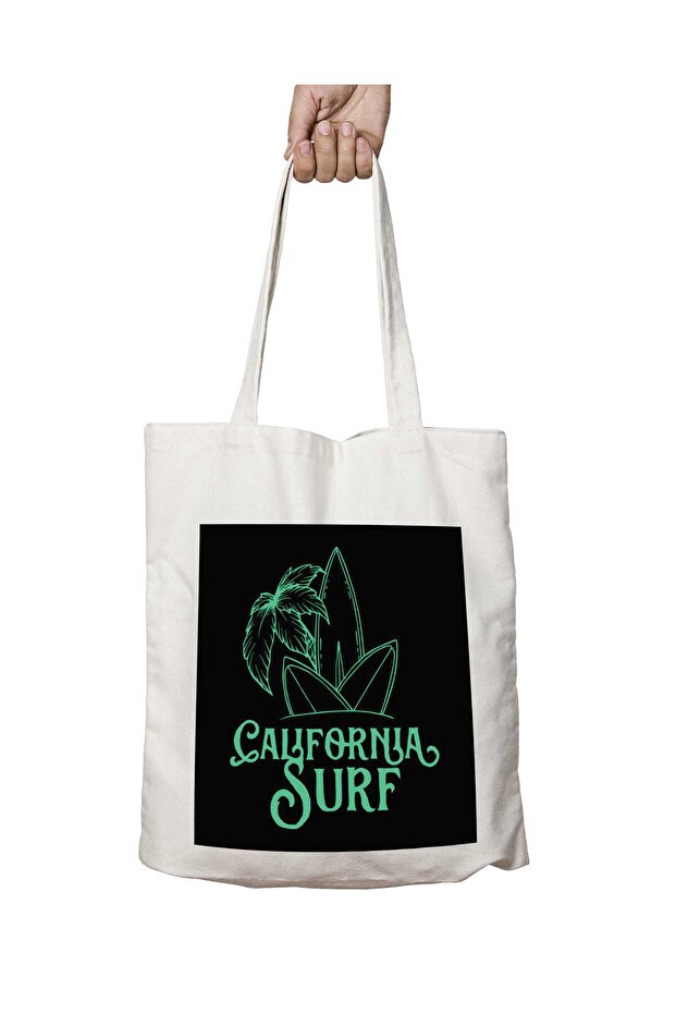 California Surf Surfboards on Island Two-Sided Permanent Printed Washable Bag