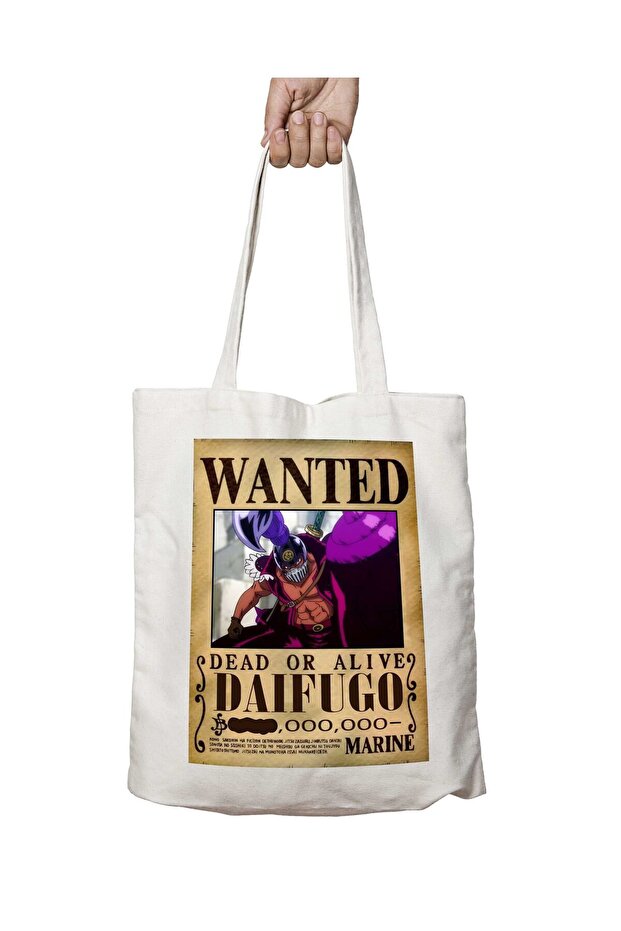 Daifugo Anime Wanted - حقيبة قابلة للغسل مطبوعة على الجانبين