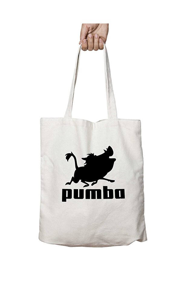 Pumba Two-Sided Permanent Printed Washable School Beach Shoulder Tote Bag
