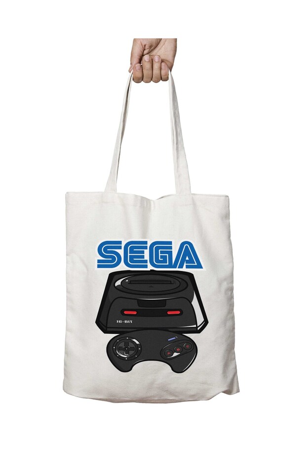 Sega Genesis - حقيبة كتف قابلة للغسل ومطبوعة بشكل دائم على الجانبين