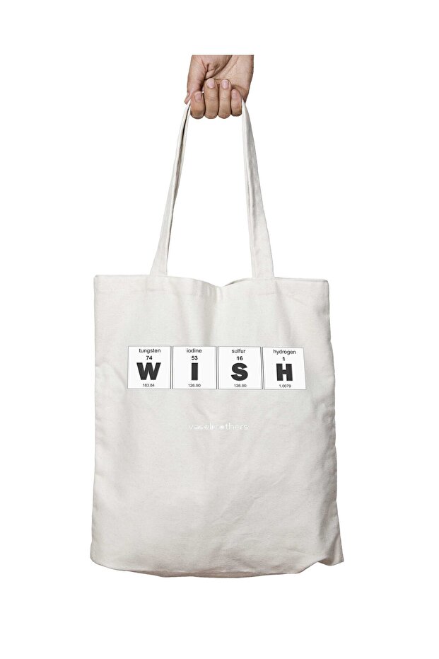 Wish Request Periodic Table Ruler Two-Sided Permanent Printed Washable School Beach Shoulder Tote Bag