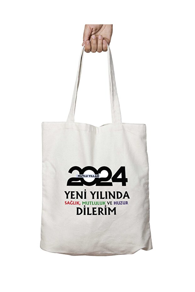 Happy New Year I Wish You Peace in the New Year Two Sides Permanent Printing Washable Bag