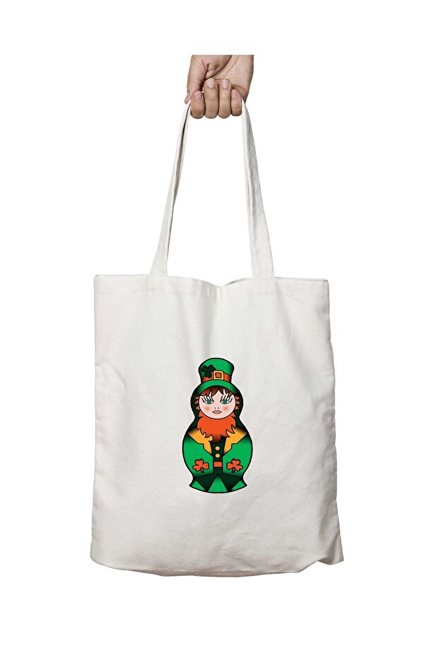 ماتريوسكا بطبعات Leprechaun - حقيبة قابلة للغسل ودائمة على الجانبين
