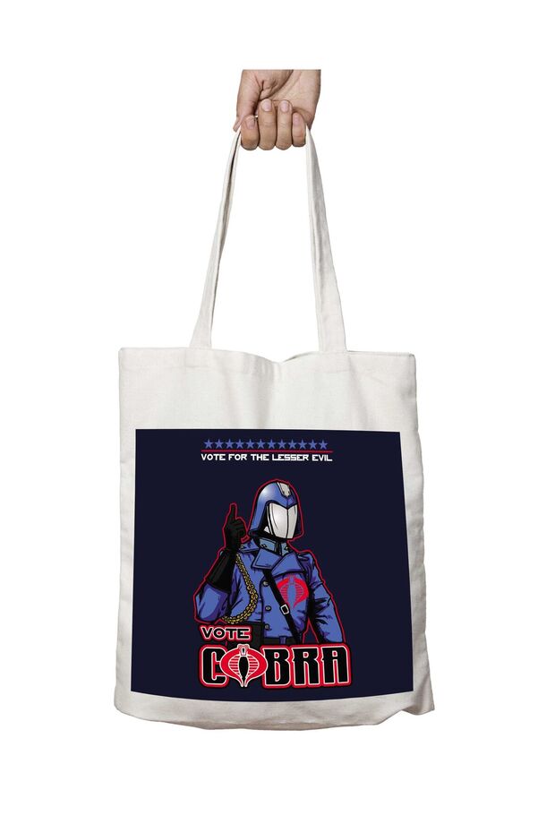 حقيبة GI Joe Vote Cobra Commander - Lesser Evil ذات وجهين وقابلة للغسل