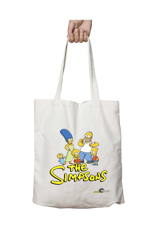 Simpsons Family (2) Two-Sided Permanent Printed Washable School Beach Shoulder Tote Bag
