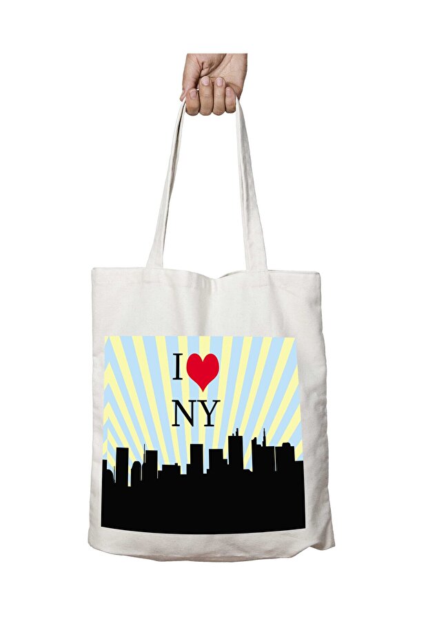I Love Ny Heart Two-Sided Permanent Printed Washable Bag
