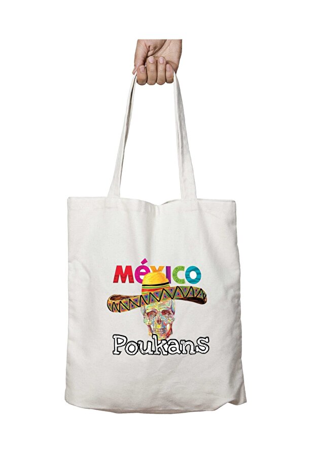 Mexican Skull Pattern - Washable, Two Sides Permanent Shoulder Tote Bag