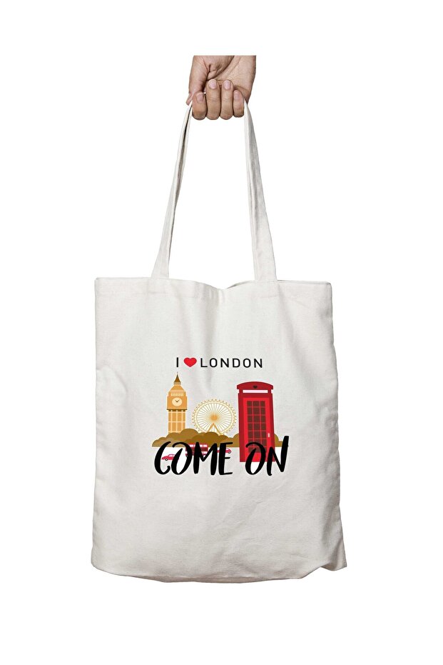 English London Come on England London Two Sides Permanent Printed Washable Bag