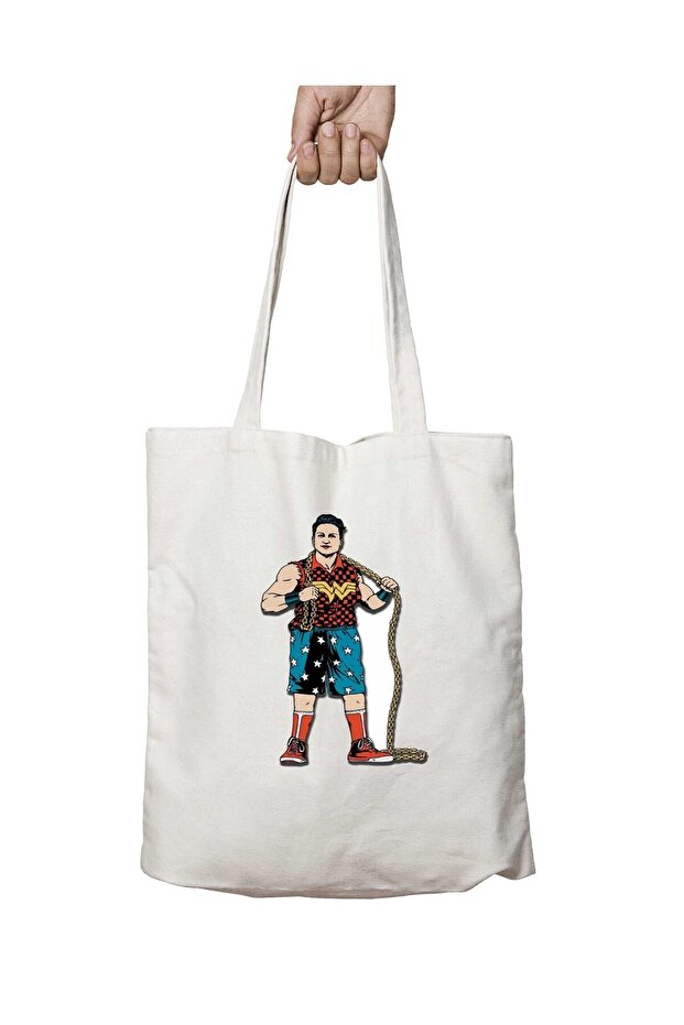 Wonder Woman Different Two-Sided Permanent Printed Washable School Beach Shoulder Tote Bag