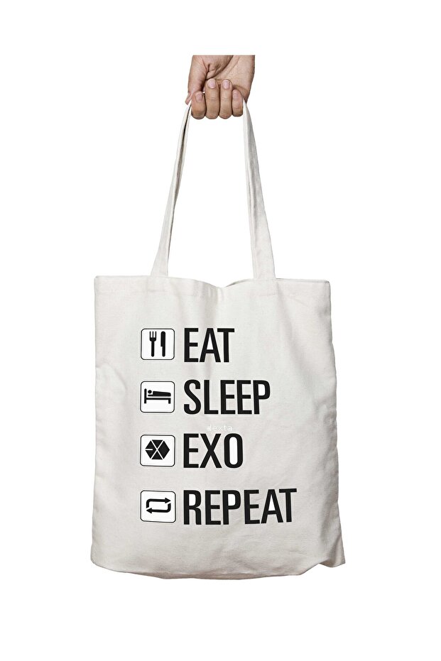 Only Exo Two-Sided Permanent Printed Washable School Beach Shoulder Tote Bag