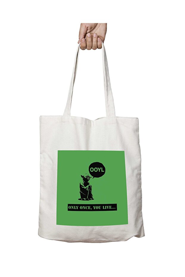 Ooyl Only Once You Live Two-Sided Permanent Printed Washable School Beach Shoulder Tote Bag