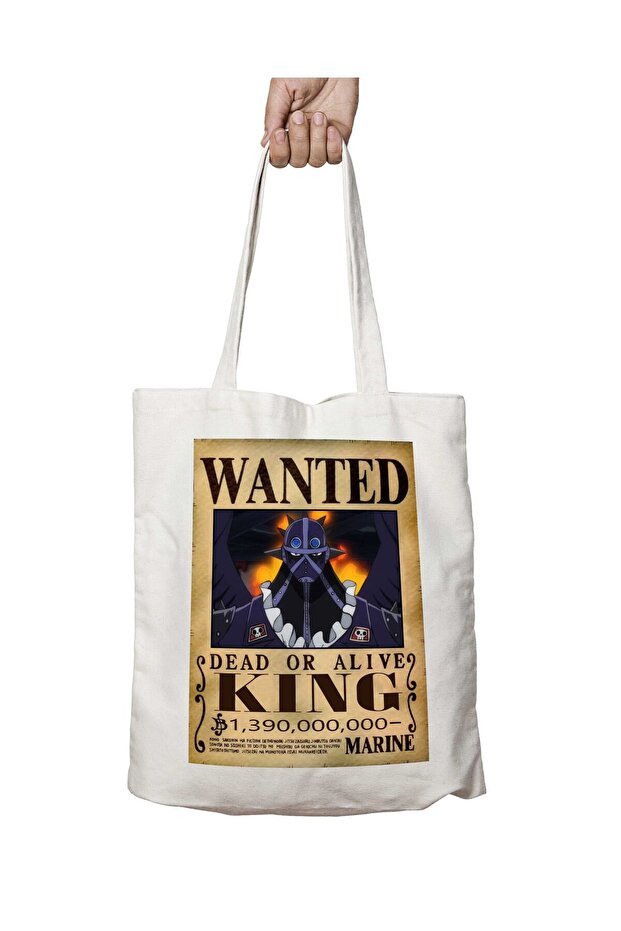 Wanted King Anime - Two Sides Permanent Printed, Washable Shoulder Tote Bag