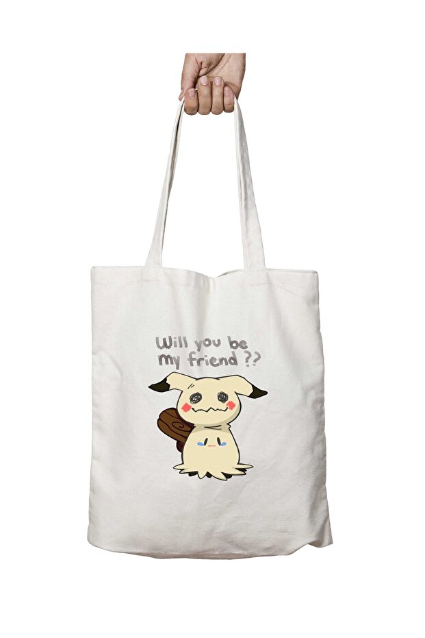 Mimikyu - حقيبة مطبوعة دائمة قابلة للغسل "Will Be My Friend"