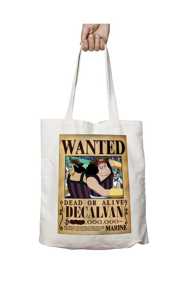 Wanted Decalvan Anime - حقيبة كتف مطبوعة على الجانبين وقابلة للغسل
