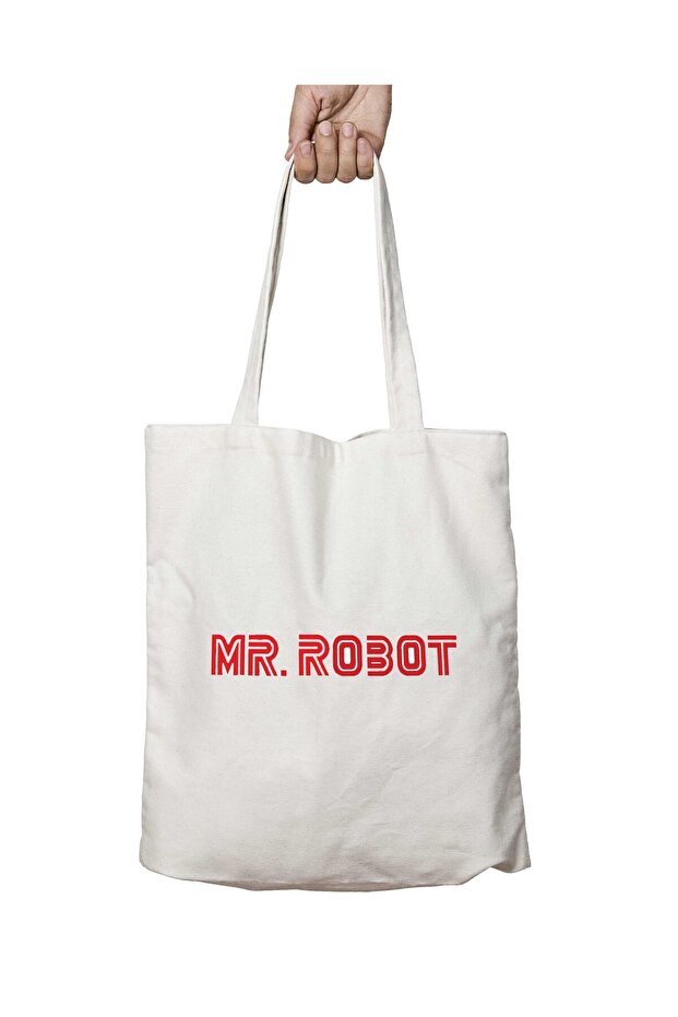 حقيبة مطبوعة بشعار Mr Robot - قابلة للغسل ودائمة على الجانبين
