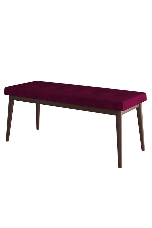 Arwen Serisi Bench, Gürgen Tam Isleket, 1.sınıf Babyface Kumaş , Mürdüm Bench, Ceviz Ayak - 3