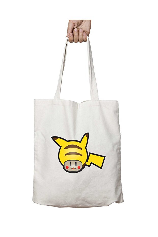 Super Mario Mushroom Pikachu Pokemon Two-Sided Permanent Printed Washable Bag