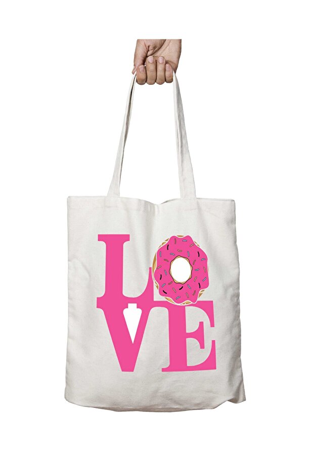 Pink love Donuts - Washable Printed Two Sided Bag