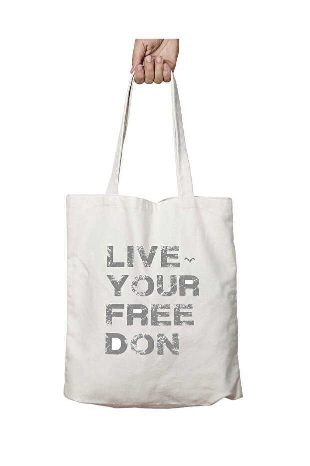 Live Your Free Don'T Give up on Both Sides Permanent Printed Washable Bag