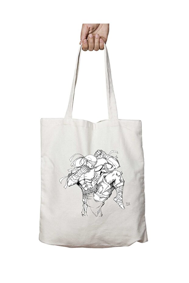 Led Zeppelin Vertical Two-Sided Permanent Printed Washable School Beach Shoulder Tote Bag