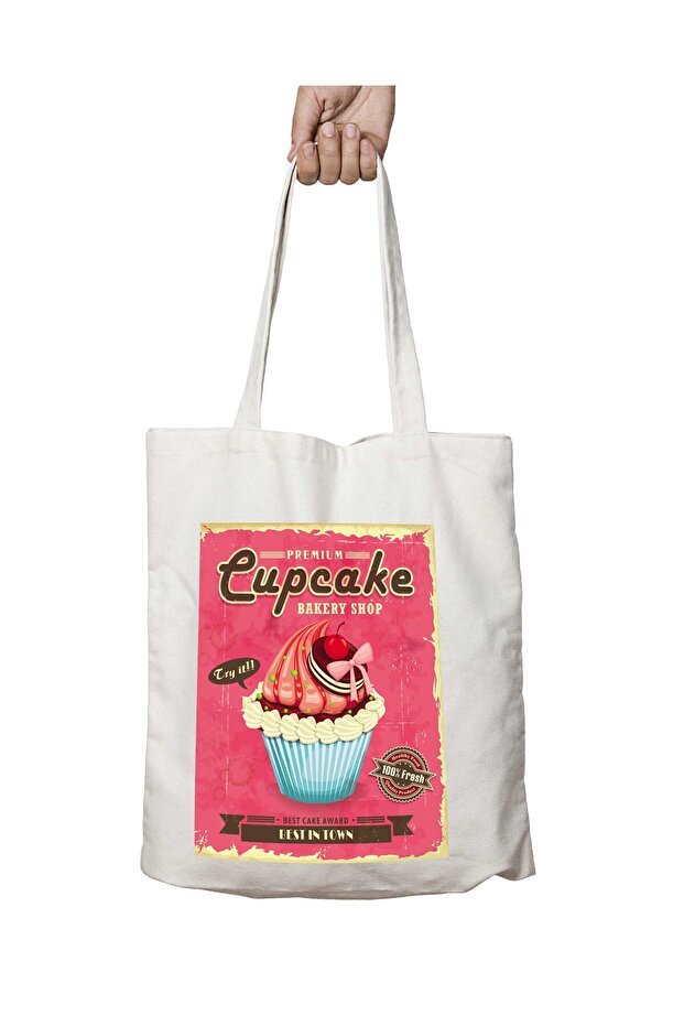Cupcake Bakery Shop - حقيبة كتف قابلة للغسل ومطبوعة على الجانبين