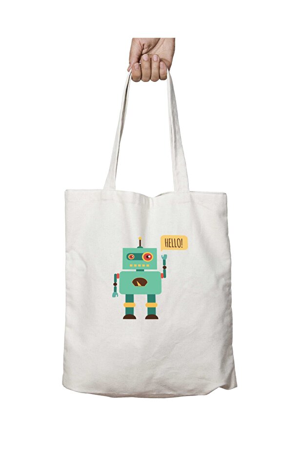 Hello Robot - حقيبة دائمة مطبوعة قابلة للغسل