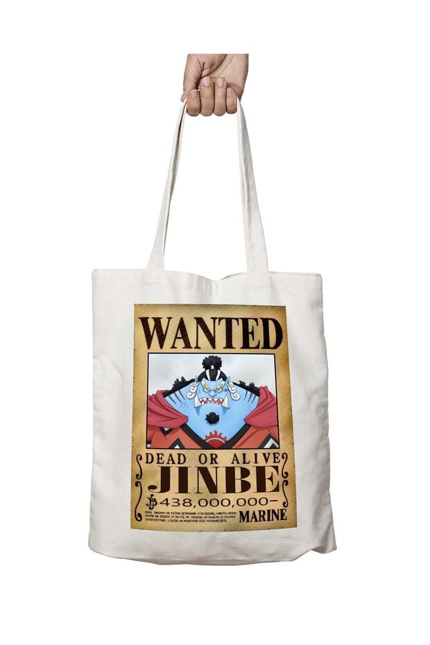 Jinbe Wanted Anime - حقيبة قابلة للغسل مطبوعة على الجانبين