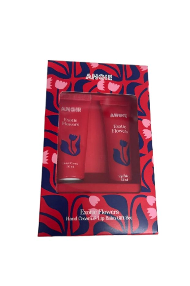 Exotic Flower Patterned Hand Cream and Lip Balm
