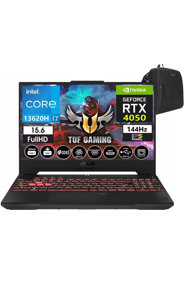 TufF15 I7-13620H 32gb DDR5 2TB SSD WIN11Home 15.6" Fhd 144Hz 6GB RTX4050 FX507VU-LP25723+ZETTAÇNT - 1