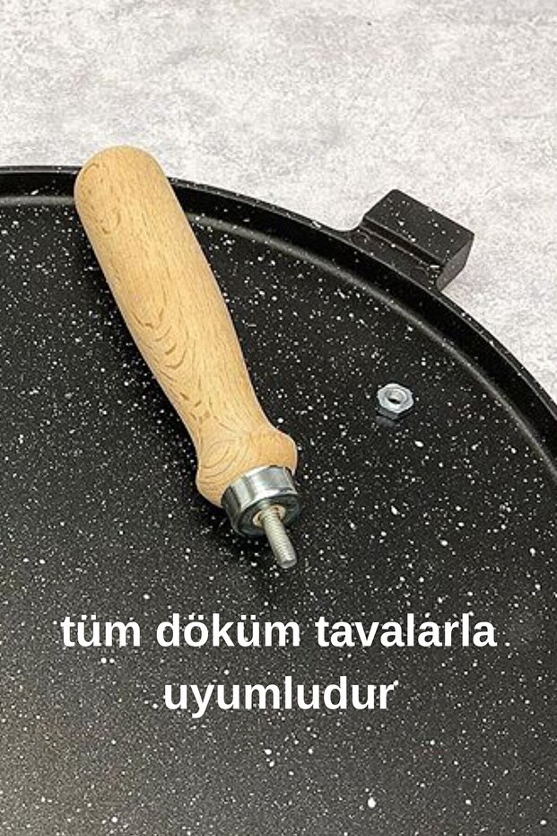 Döküm Tava Için Ahşap Sap Kulp - 5