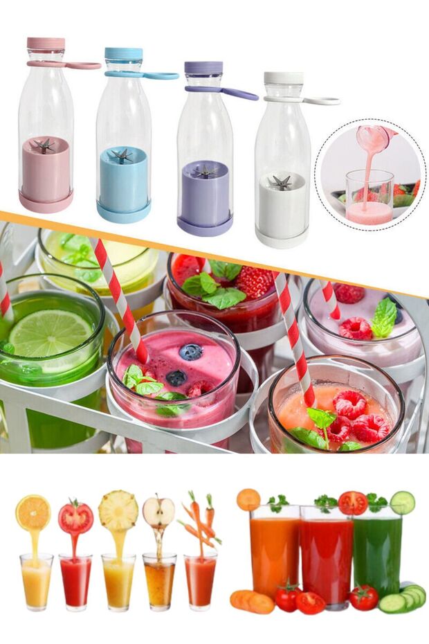 Smoothie Blender Shake Meyve Karıştırıcı Usb Şarj Kişisel Blender Shaker - 2
