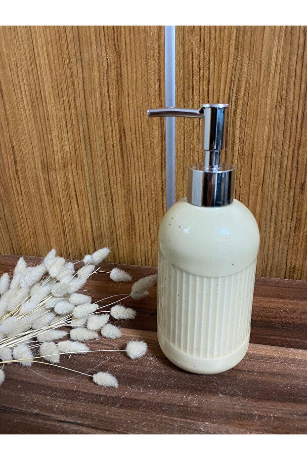 Red Ceramic Ala Collection Silvery Beige Single Liquid Soap Dispenser