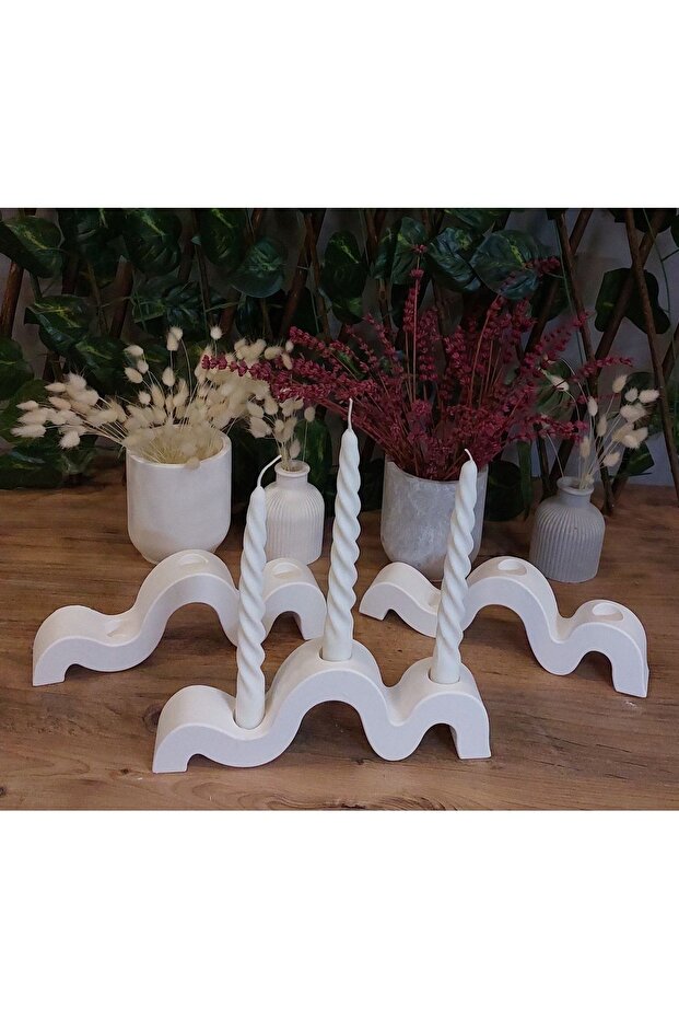 Dalgalı Şamdan Mumluk - 3