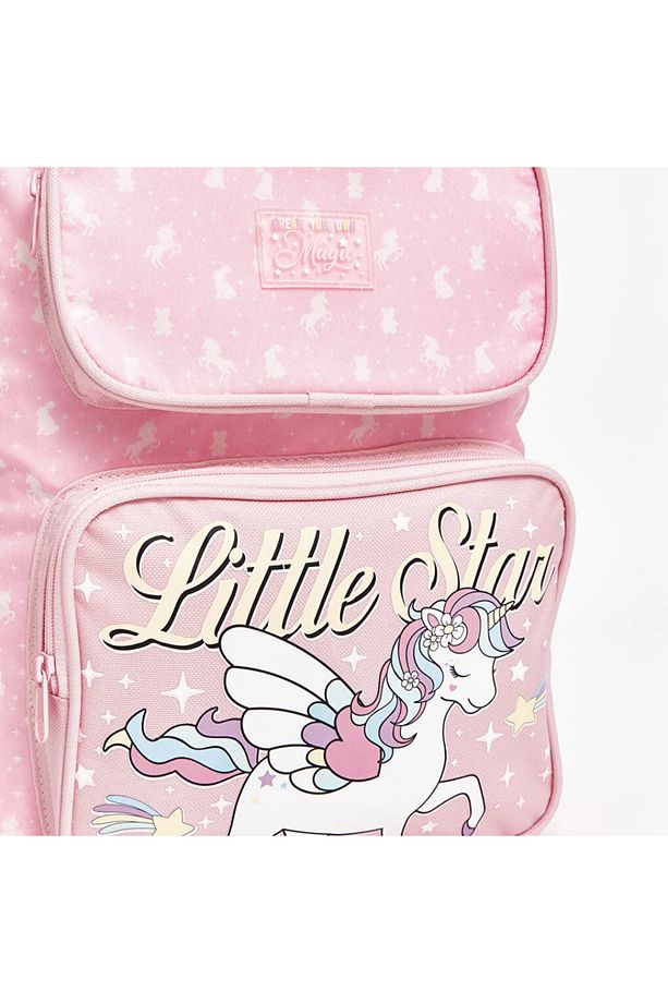 LCW ACCESSORIES Uçuk Pembe Baskılı Kız Çocuk Okul Çantası - 2