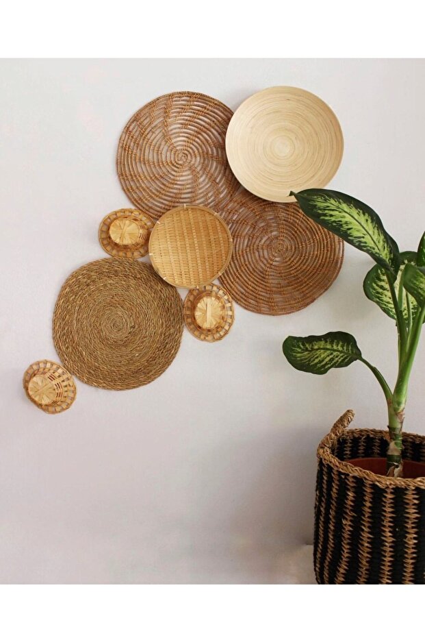 8 Parça Hasır Duvar Seti - 1