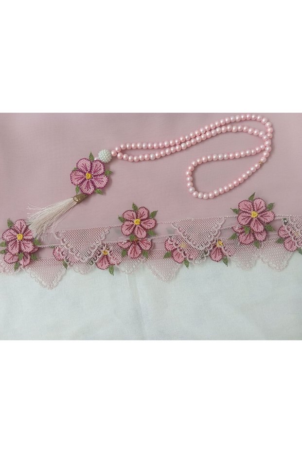 Prayer Cover with Needlework and Rosary