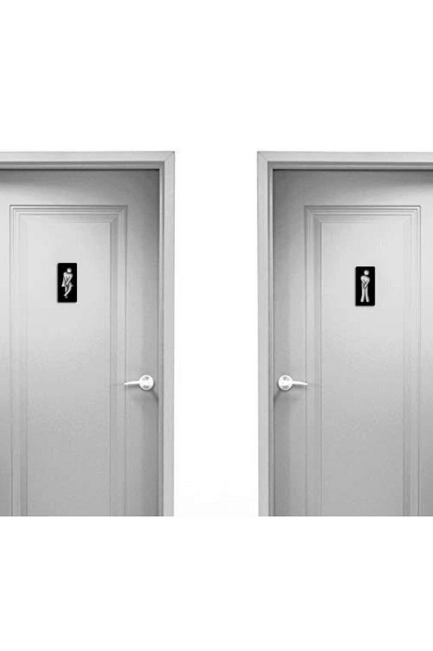 Esprili Ahşap Wc Tuvalet Kapı Yönlendirme Levha - 2