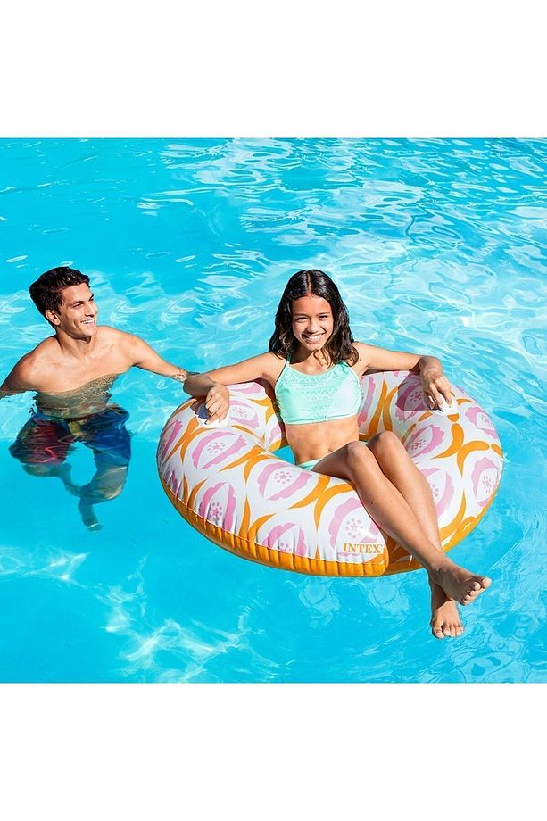 Tutmalı Desenli Simit - Şişme Sonsuzluk Desenli Simit-renkli Şişme Deniz Simidi-havuz Simidi 114 Cm. - 5