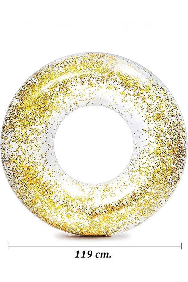 Jumbo Simit Simli - Şişme Simli Simit - Simli Deniz Simidi - Simli Parlak Simit -Simli Simit 119 Cm. - 6