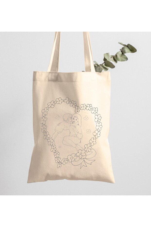 Mother's Day Coloring Canvas Bag