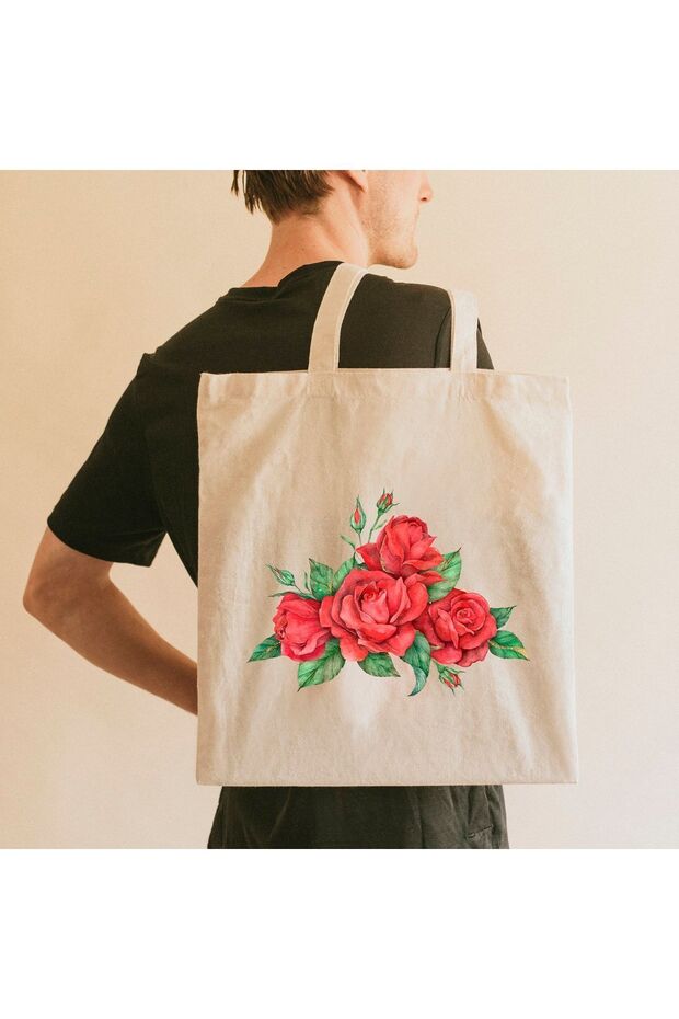 Red Rose Canvas Bag