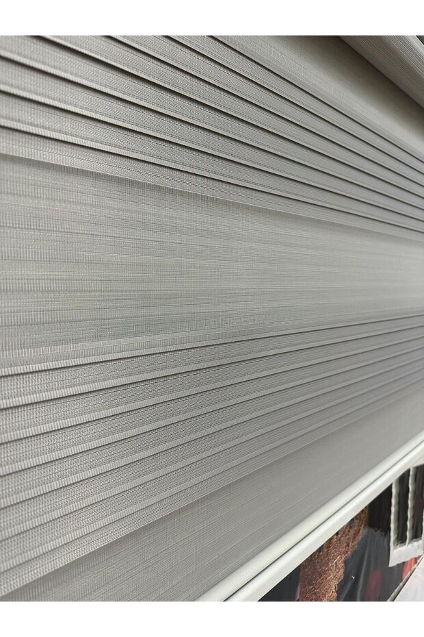 Geniş Plise Gri Zebra Perde - 4