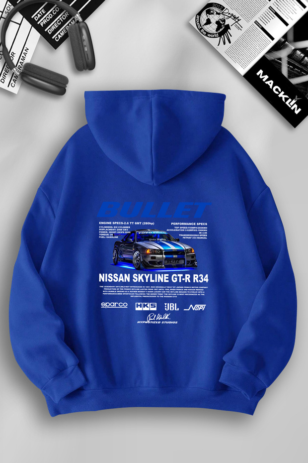 Unisex Women Men Fast and Furious Bullet Custom Design Printed Hooded Sweatshirt