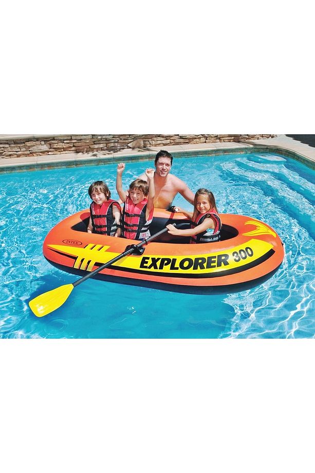 Kürekli Binici Bot Seti -Kürekli Şişme Bot Set-Havuz ve Deniz Binici Bot Explorer 300-211x117x41 cm. - 6