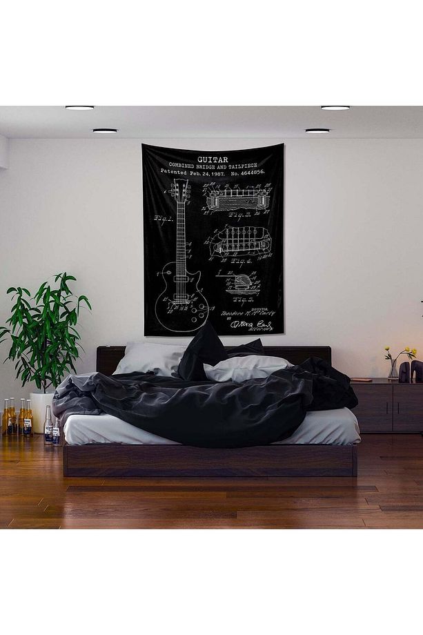 Gibson Les Paul Gitar Chalkboard Duvar Örtüsü - 100 Cm X 135 Cm - 6