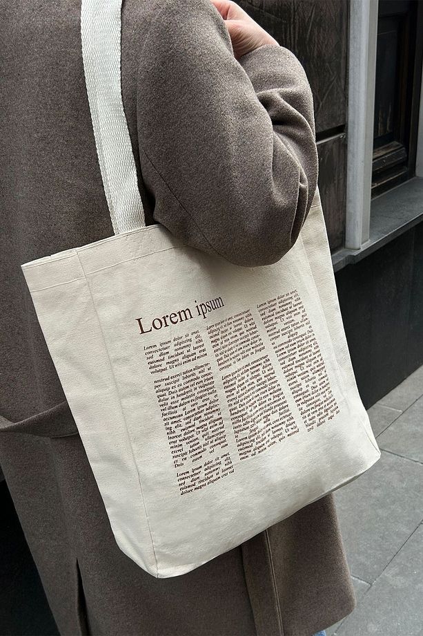Kanvas Bez Çanta - Lorem Ipsum (ÇITÇIT - IÇ CEP - 320GR - %100 PAMUK) - 6