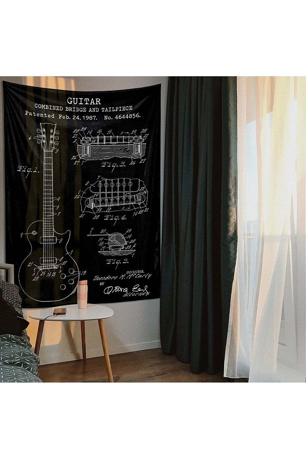 Gibson Les Paul Gitar Chalkboard Duvar Örtüsü - 100 Cm X 135 Cm - 2