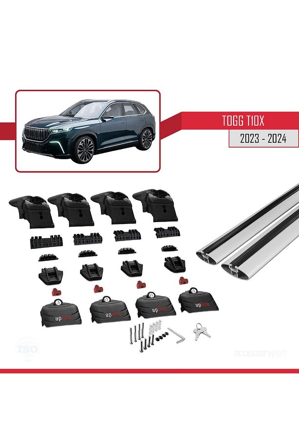 Togg T10x 2023 Ile Uyumlu Ace-2 Ara Atkı Tavan Barı Gri - 7