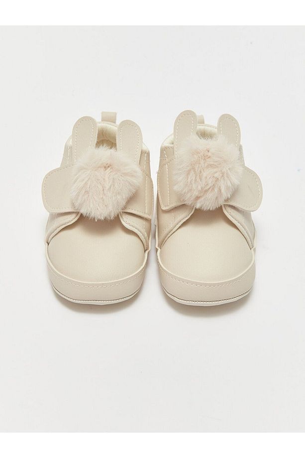 LCW STEPS Cırt Cırtlı Ponponlu Kız Bebek Yürüme Öncesi Ayakkabı - 4