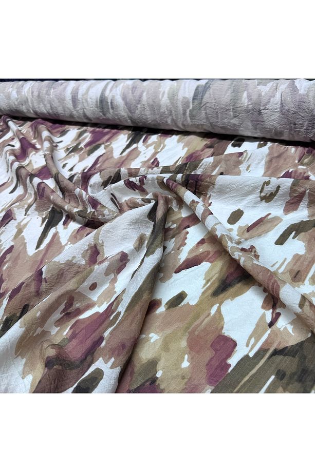 Mango Şifon Kumaş Çok Renkli Batik Desen Çift En - 3
